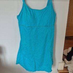 L.L. Bean Aqua Blue Turquoise? Women's One Piece Swimsuit 16
